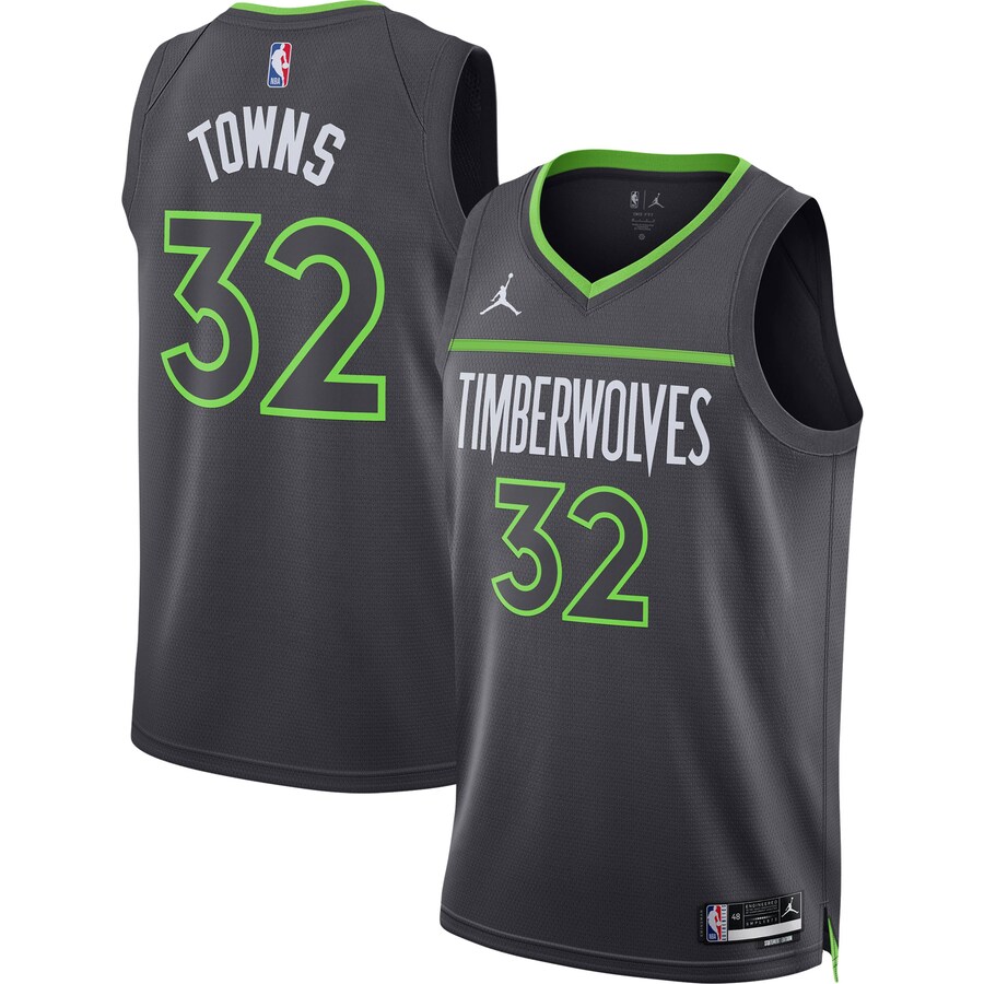 Unisex Minnesota Timberwolves Karl-Anthony Towns Jordan Brand Charcoal Swingman Jersey - Statement Edition - Jersey
