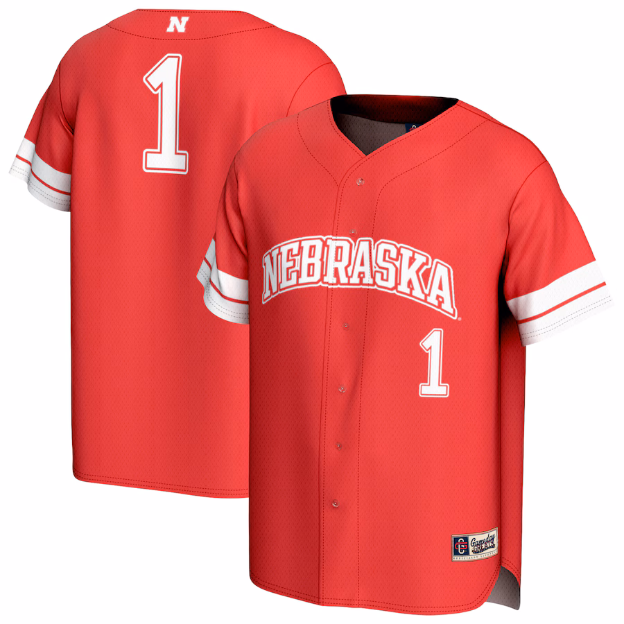 Youth GameDay Greats #1 Scarlet Nebraska Huskers Lightweight Collegiate Baseball Fashion Jersey - Jersey