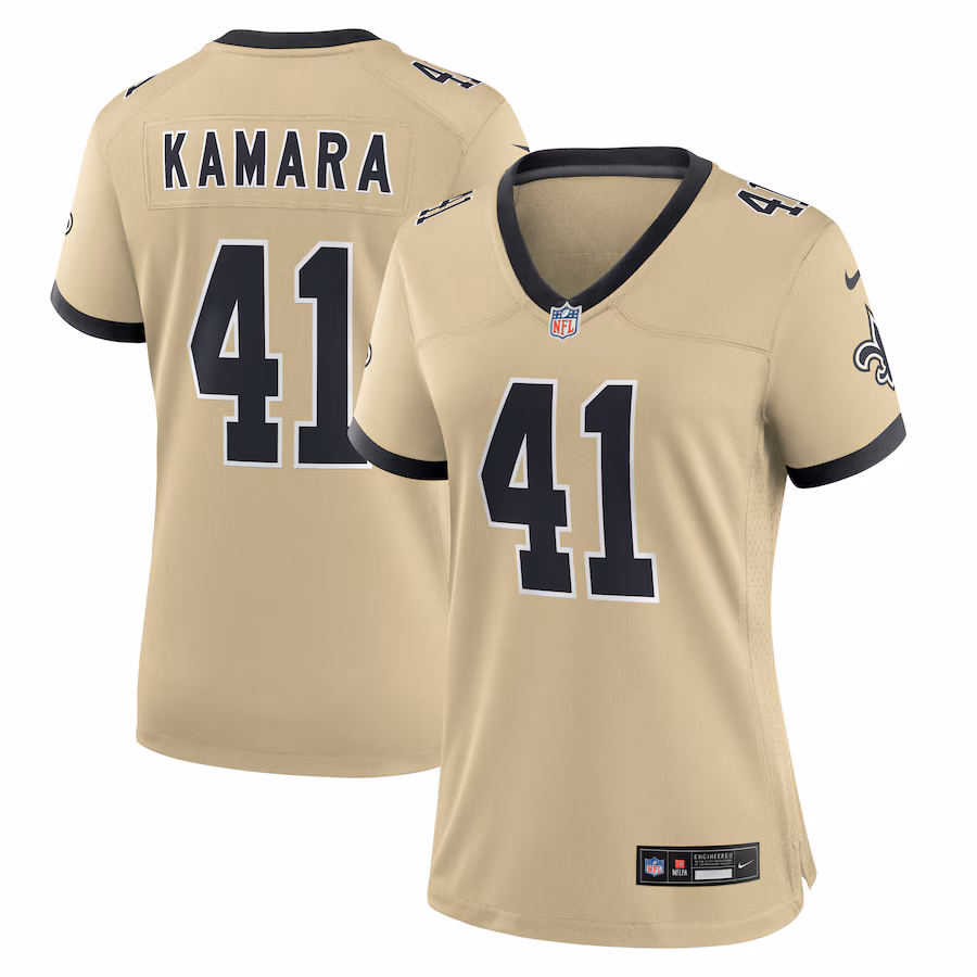 Women's New Orleans Saints Alvin Kamara Nike Gold Gameday Golds Alternate Game Player Jersey - Jersey