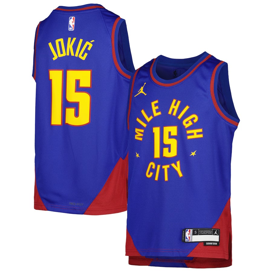 Youth Denver Nuggets Nikola Jokic Jordan Brand Blue Swingman Jersey - Statement Edition - Jersey