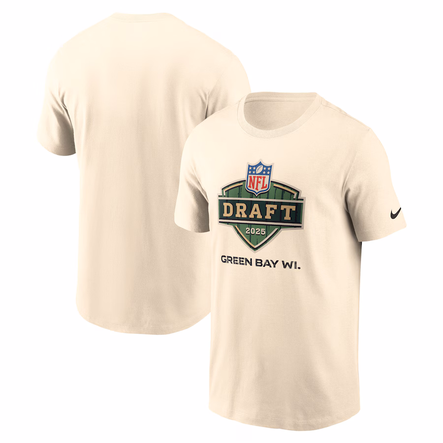 Men's 2025 NFL Draft Nike Cream Home Arch T-Shirt - Jersey