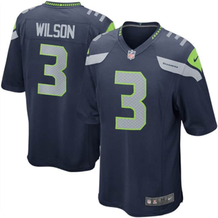 Youth Seattle Seahawks Russell Wilson Nike College Navy Team Color Game Jersey - Jersey