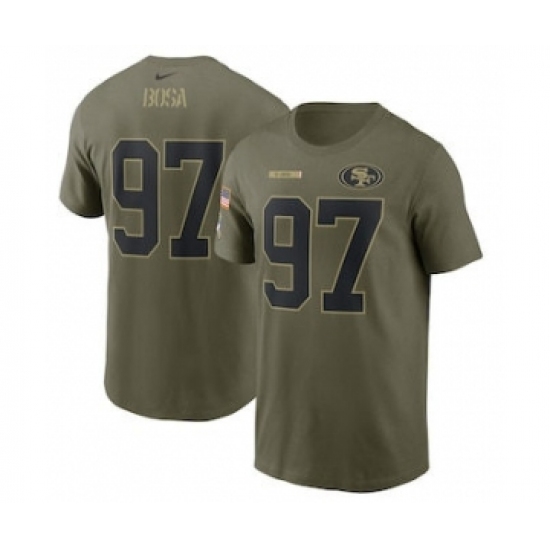 Men's San Francisco 49ers Nick Bosa Football Camo 2021 Salute To Service Name & Number T-Shirt - Jersey