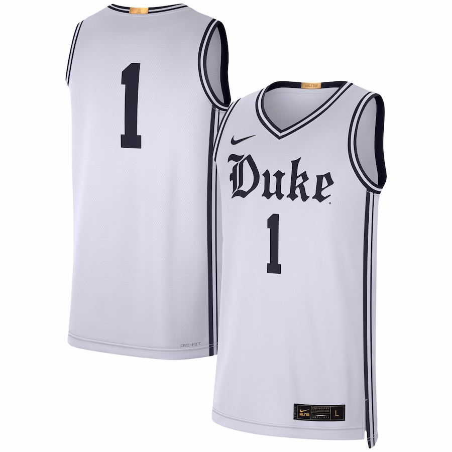 #1 Duke Blue Devils Nike Limited Authentic Jersey - White - Jersey
