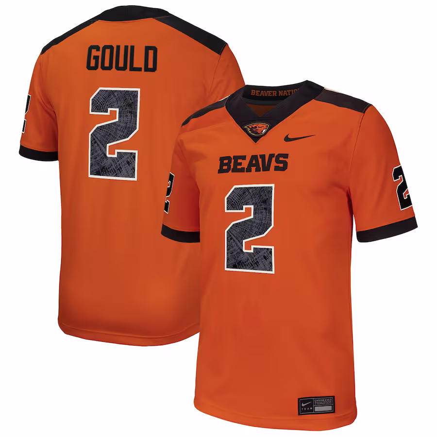 Anthony Gould Oregon State Beavers Nike NIL Football Player Jersey - Orange - Jersey