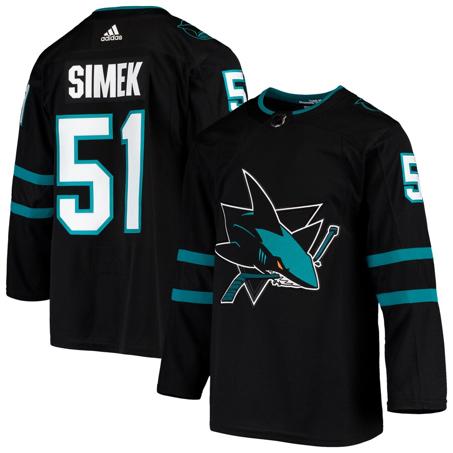 Men's San Jose Sharks Radim Simek adidas Black Alternate Authentic Jersey - Jersey