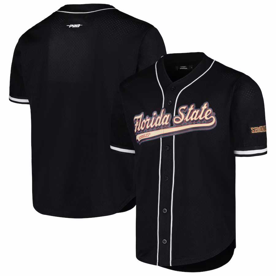 Florida State Seminoles Pro Standard Mesh Full-Button Replica Baseball Jersey - Black - Jersey