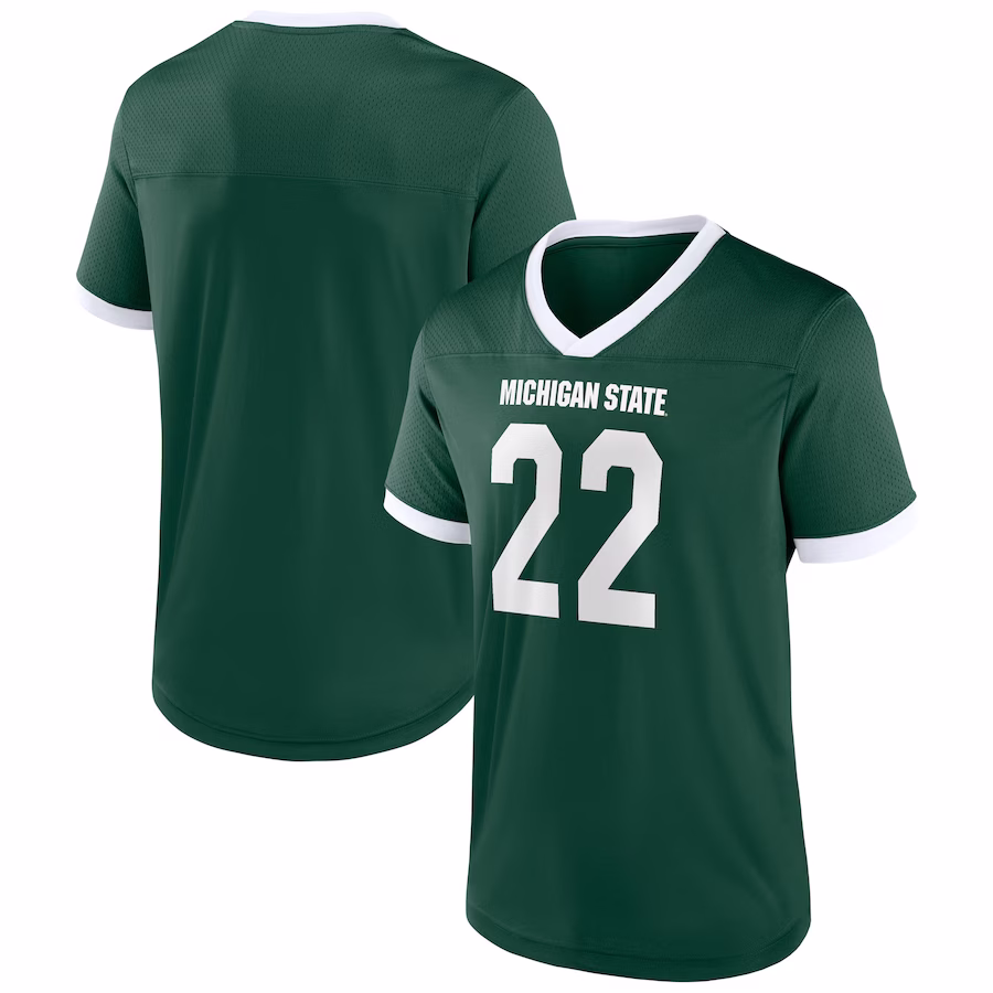 Men's Green Michigan State Spartans The Cut Football Jersey - Jersey
