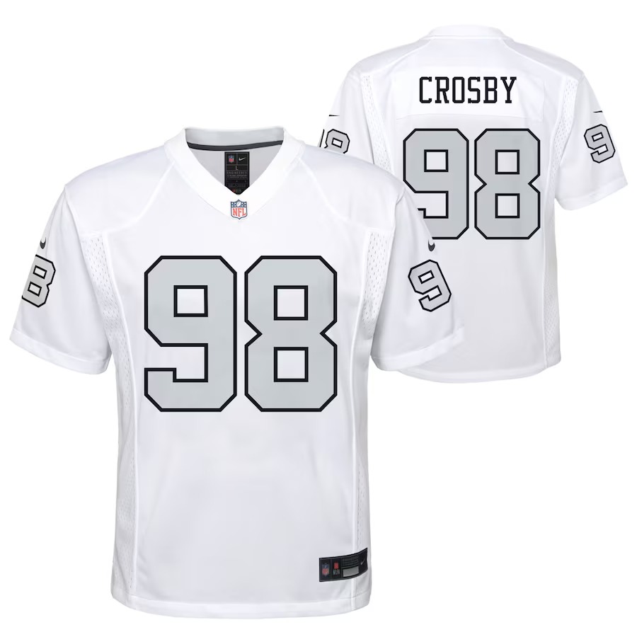 Youth Las Vegas Raiders Maxx Crosby Nike White Game Jersey - Jersey