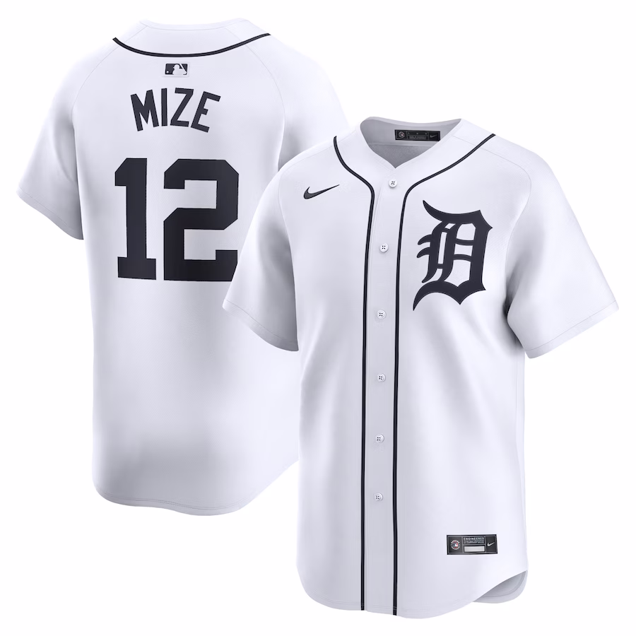 Men's Detroit Tigers Casey Mize Nike White Home Limited Player Jersey - Jersey