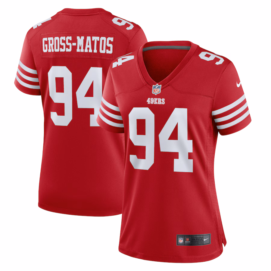 Women's San Francisco 49ers Yetur Gross-Matos Nike  Scarlet Team Game Jersey - Jersey