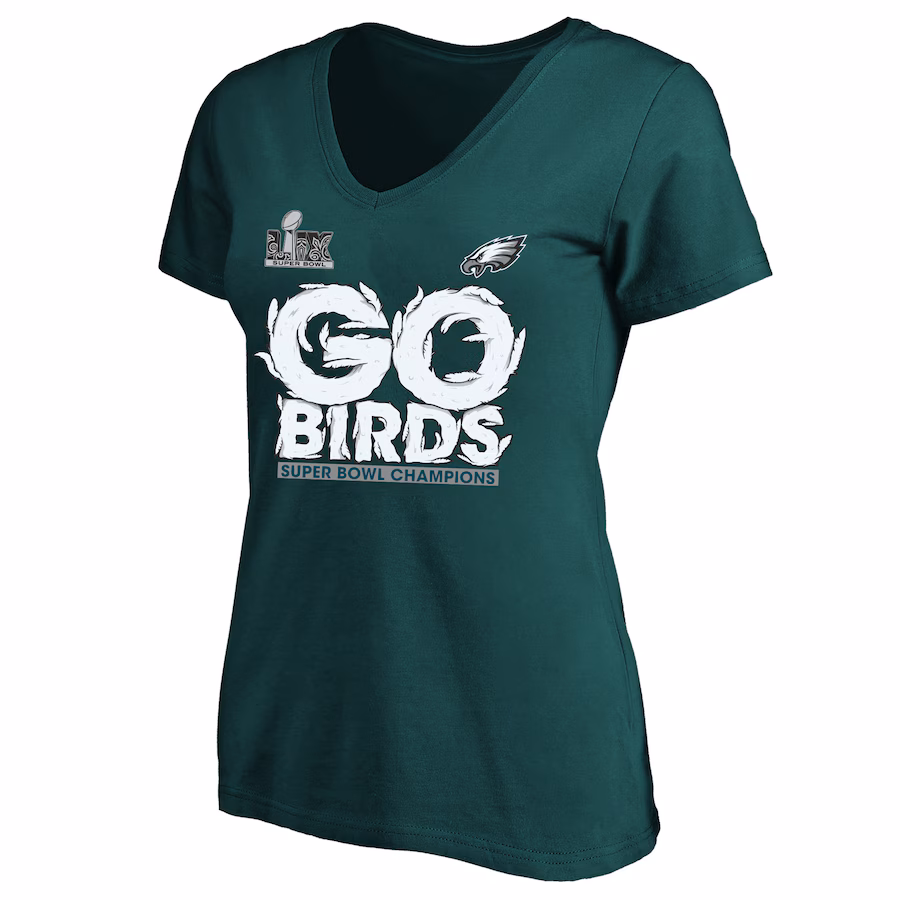 Women's Philadelphia Eagles  Fanatics Midnight Green Super Bowl LIX Champions Plus Size Local T-Shirt - Jersey