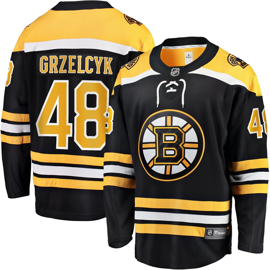 Men's Boston Bruins Matt Grzelcyk Fanatics Branded Black Team Home Breakaway Player Jersey - Jersey