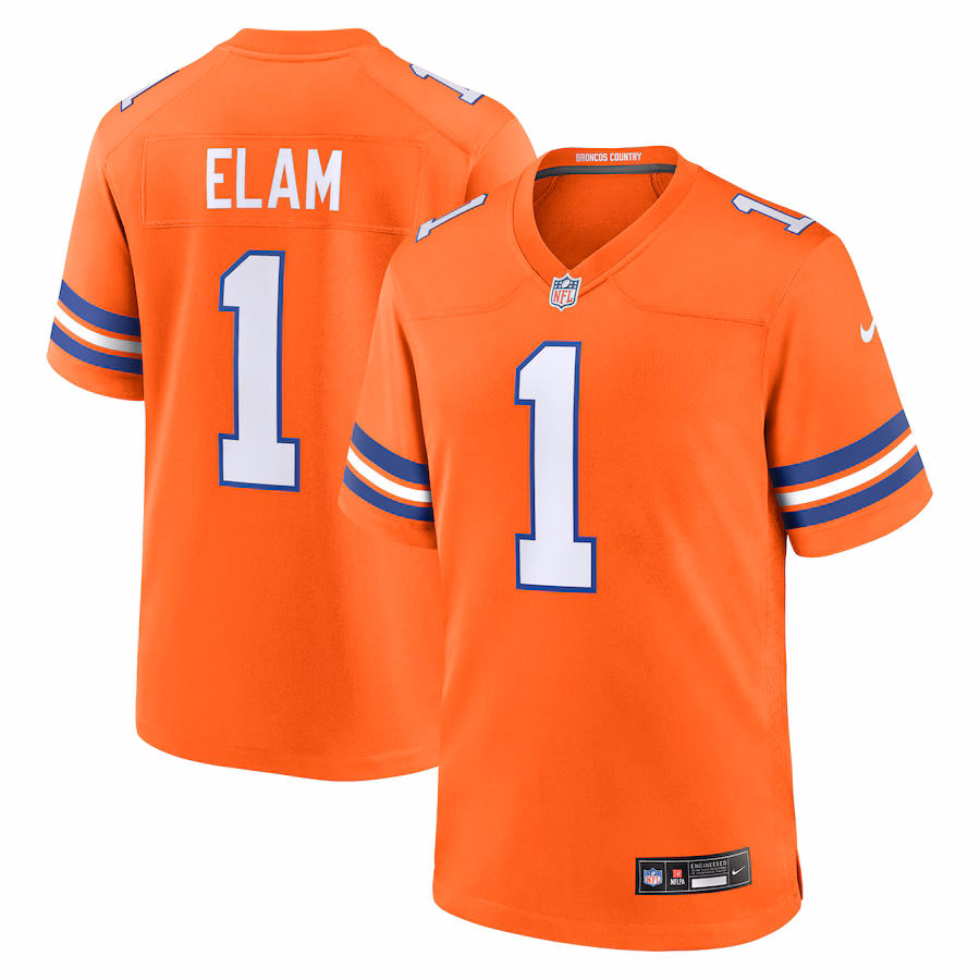 Men's Denver Broncos Jason Elam Nike Orange Retired Player Alternate Game Jersey - Jersey