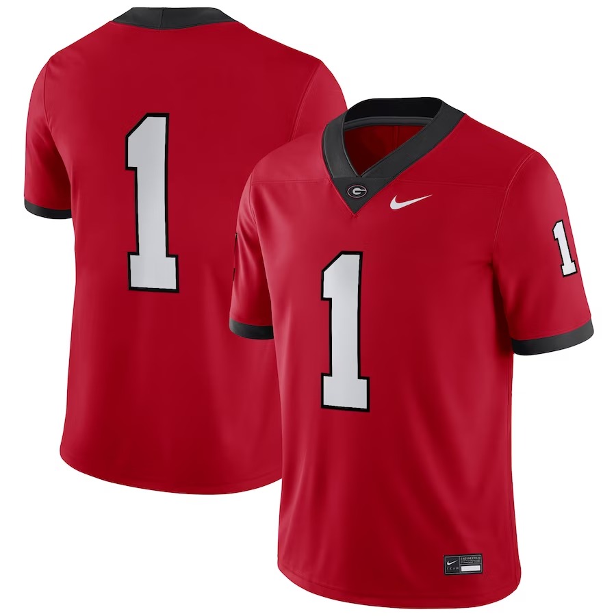 Georgia Bulldogs Nike #1 Home Game Jersey - Red - Jersey