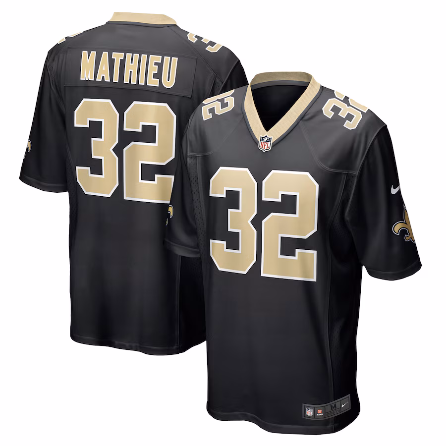 Men's New Orleans Saints Tyrann Mathieu Nike Black Game Jersey - Jersey