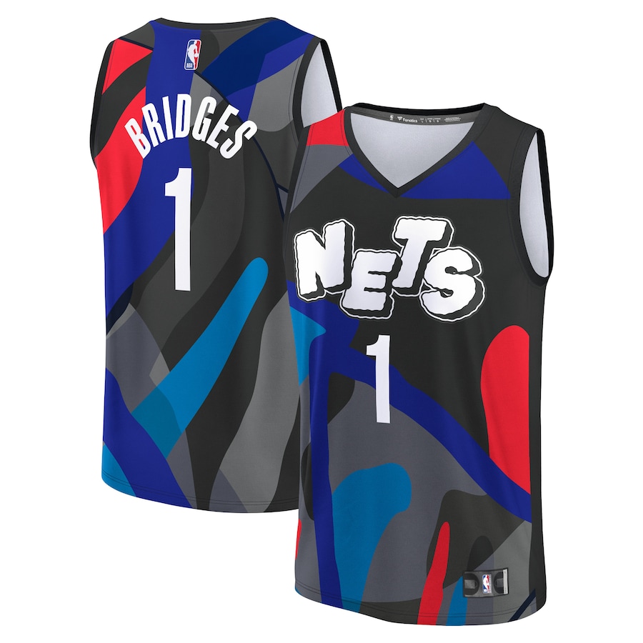 Youth Brooklyn Nets Mikal Bridges Fanatics Black Fast Break Jersey - City Edition - Jersey