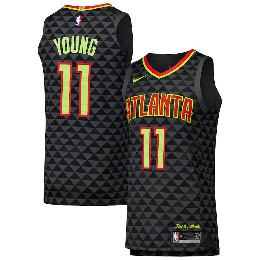 Men's Atlanta Hawks Trae Young Nike Black Authentic Player Jersey - Icon Edition - Jersey