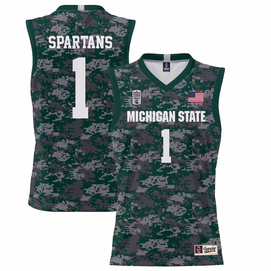 #1 Michigan State Spartans GameDay Greats 2022 Carrier Classic Lightweight Jersey - Green - Jersey