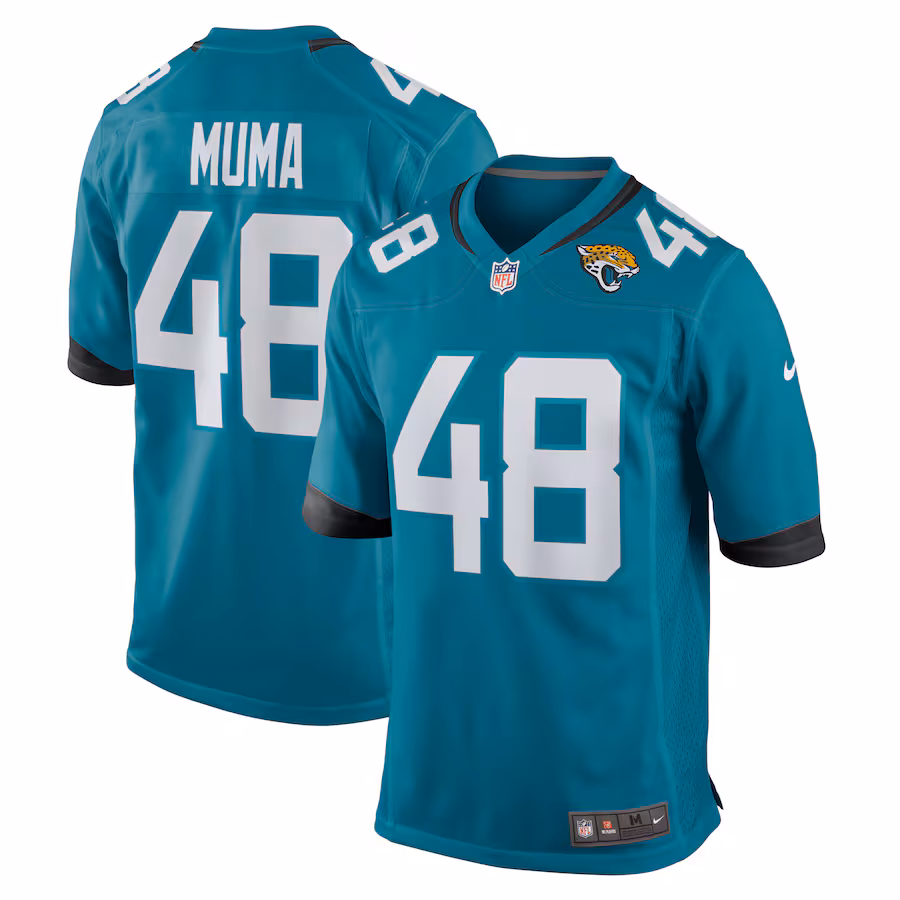 Men's Jacksonville Jaguars Chad Muma Nike Teal Game Jersey - Jersey