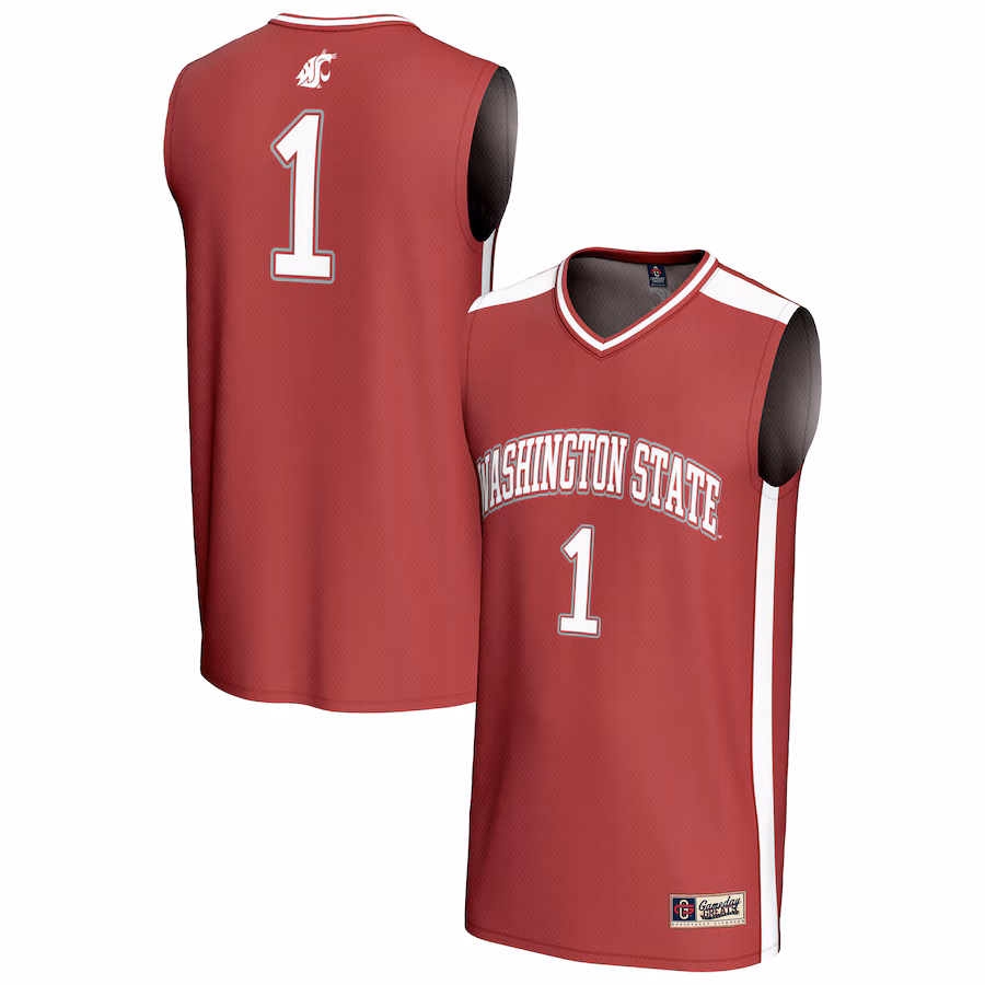 Unisex GameDay Greats #1 Crimson Washington State Cougars Lightweight Collegiate Basketball Fashion Jersey - Jersey