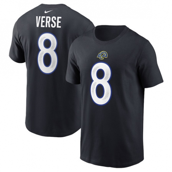 Men's Los Angeles Rams #8 Jared Verse Black 2025 Rivalries Collection Player Name & Number T-Shirt - Jersey