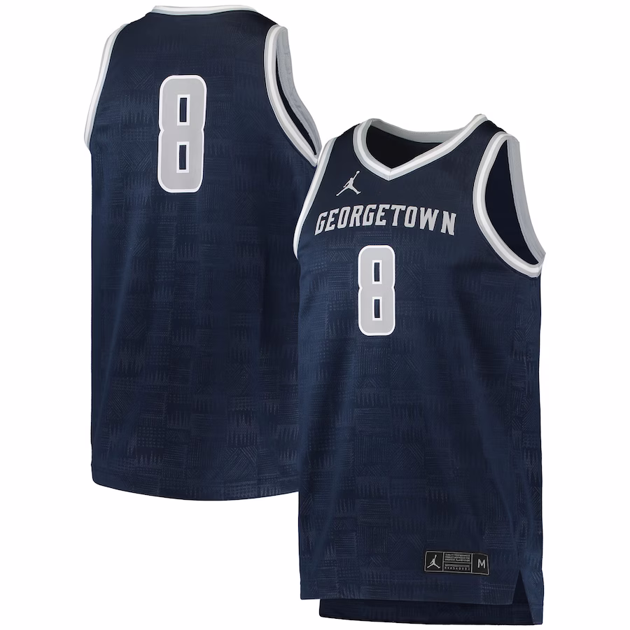 #8 Georgetown Hoyas Jordan Brand Team Replica Basketball Jersey - Navy - Jersey