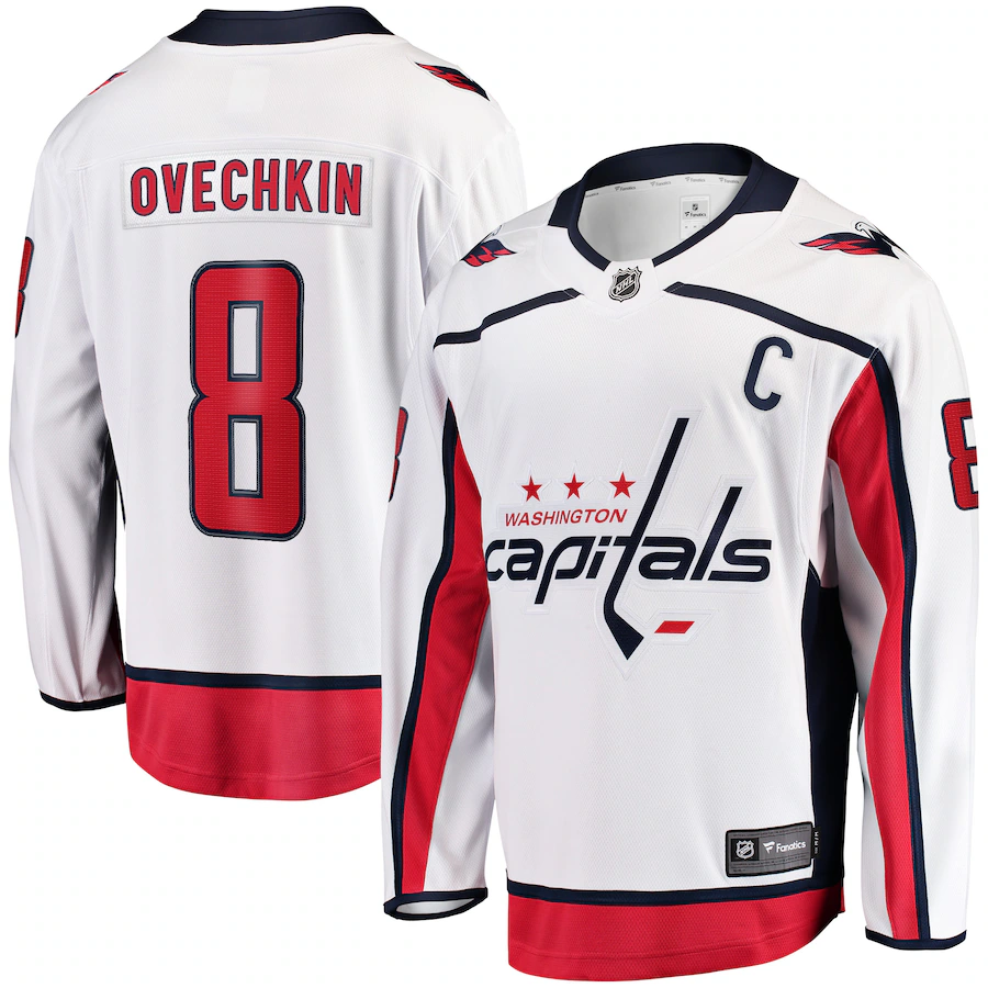 Men's Washington Capitals Alexander Ovechkin Fanatics White Away Premier Breakaway Player Jersey - Jersey