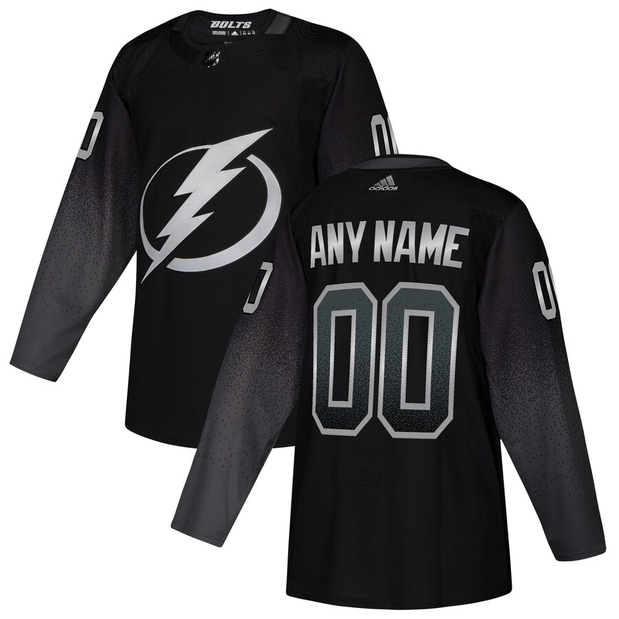 Men's Tampa Bay Lightning adidas Black Alternate Authentic Custom Jersey - Jersey