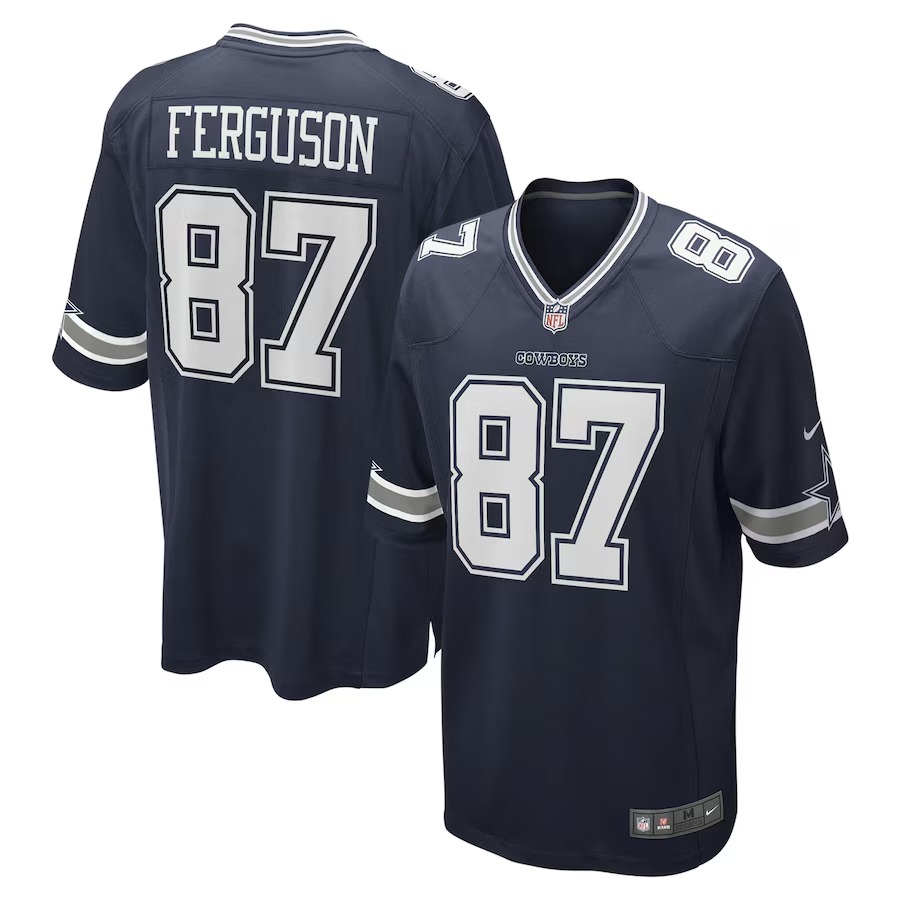 Men's Dallas Cowboys Jake Ferguson Nike Navy Team Game Jersey - Jersey