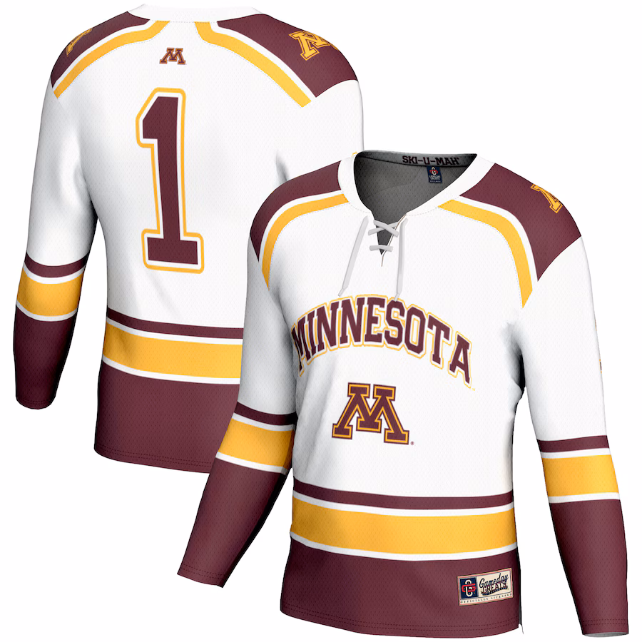 Youth GameDay Greats #1 White Minnesota Golden Gophers Hockey Jersey - Jersey