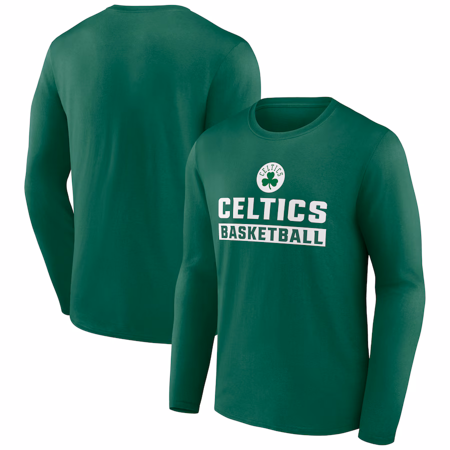 Men's Boston Celtics Kelly Green Let's Go Long Sleeve T-Shirt - Jersey