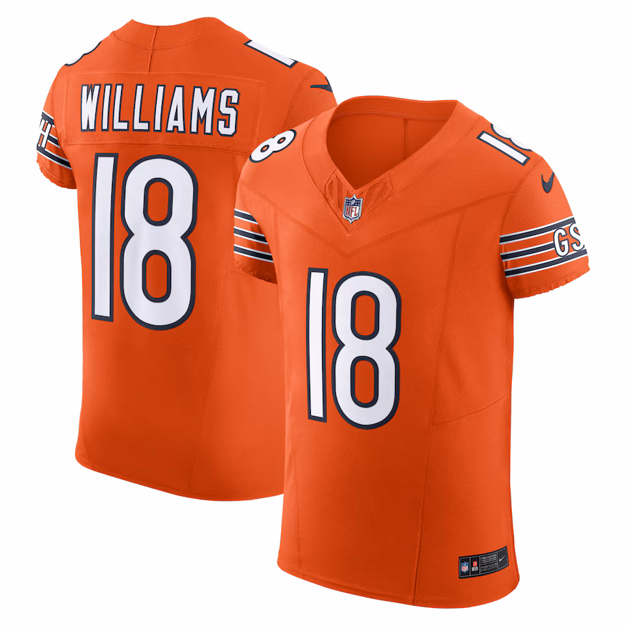 Men's Chicago Bears Caleb Williams Nike Orange Alternate Vapor F.U.S.E. Elite Jersey - Jersey