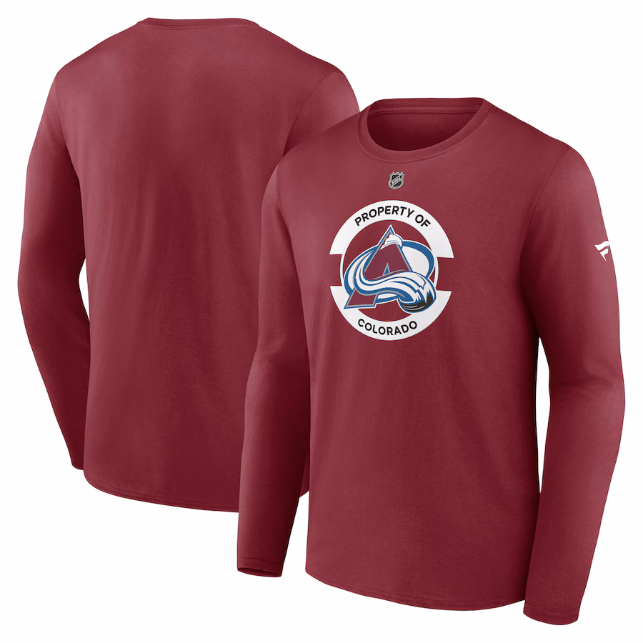 Men's Colorado Avalanche Fanatics Burgundy Authentic Pro Core Secondary Long Sleeve T-Shirt - Jersey
