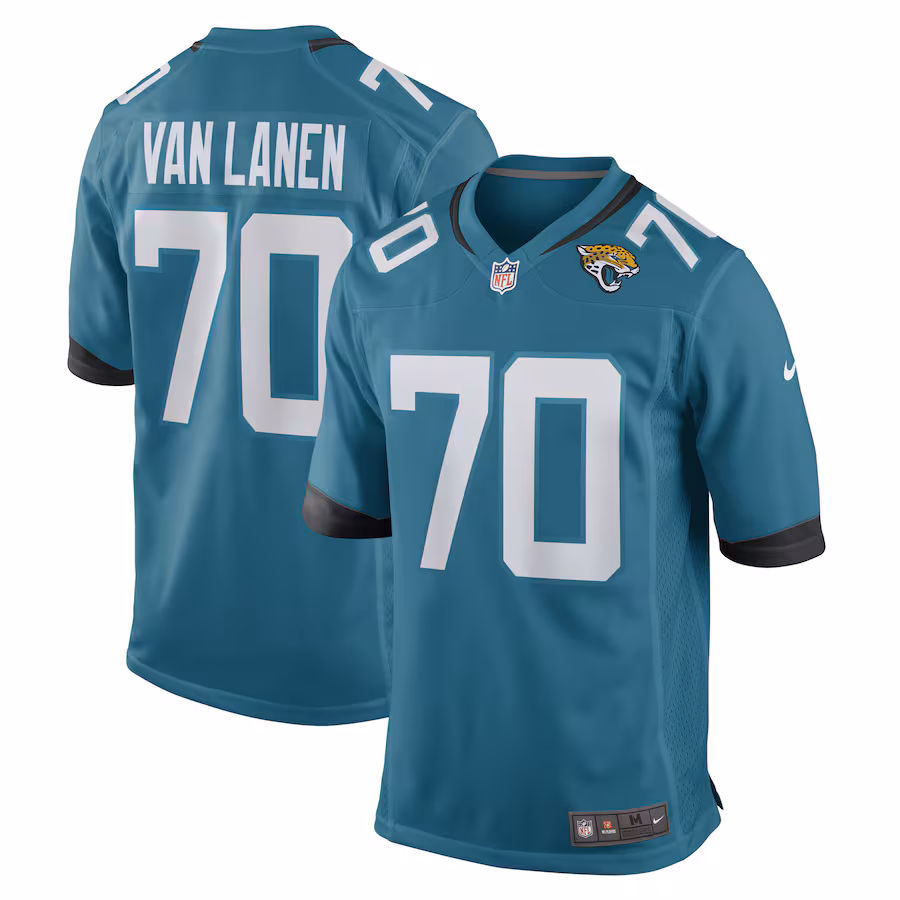 Men's Jacksonville Jaguars Cole Van Lanen Nike Teal Game Player Jersey - Jersey