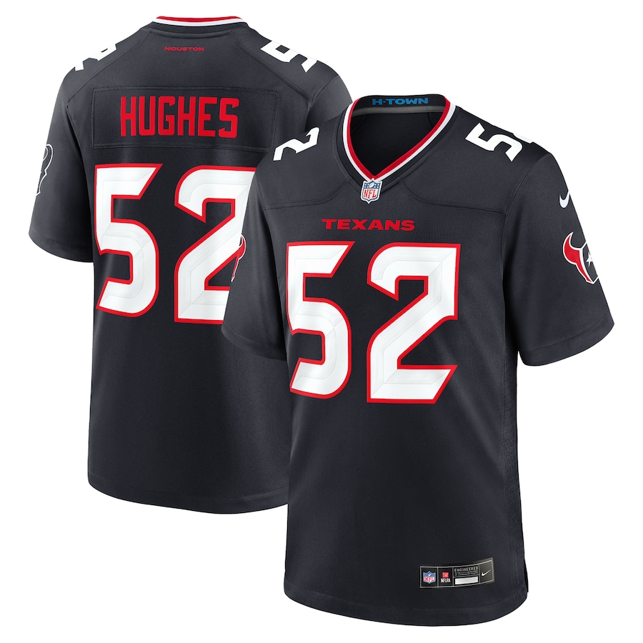 Men's Houston Texans Jerry Hughes Nike Navy Team Game Jersey - Jersey