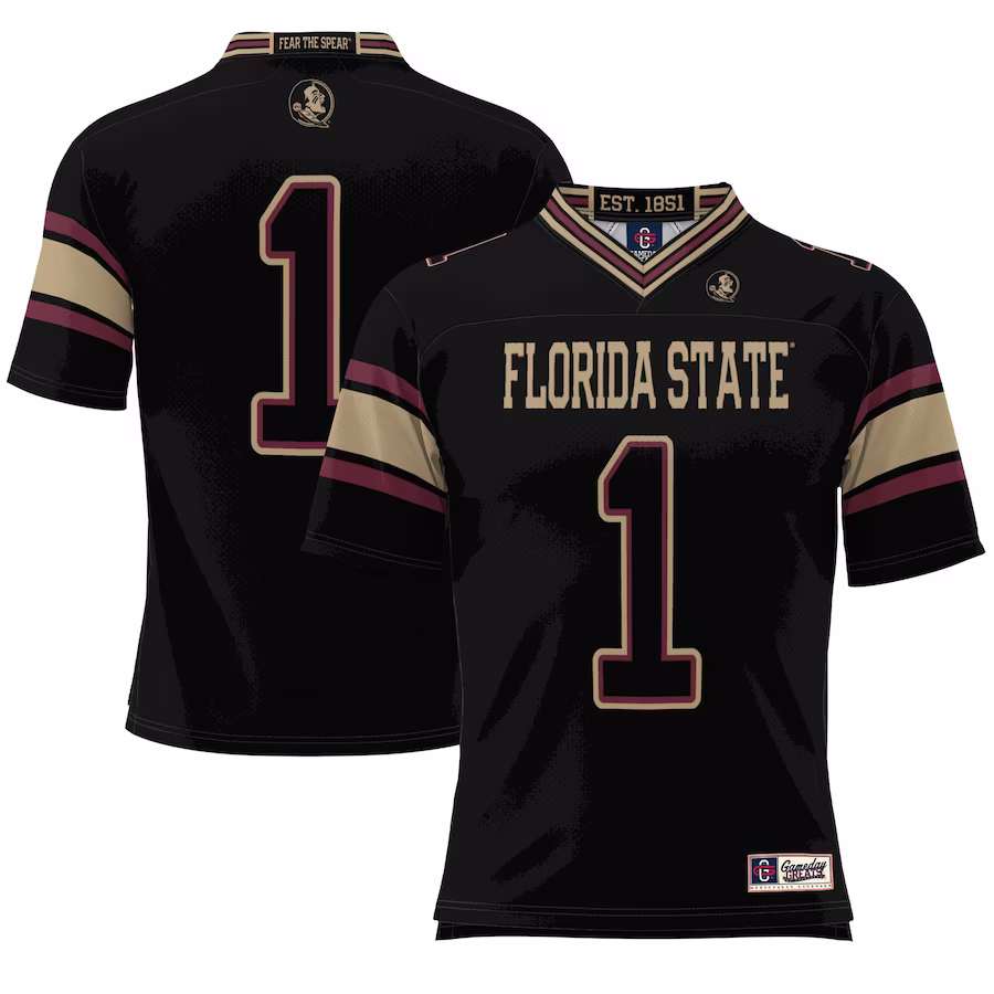 #1 Florida State Seminoles GameDay Greats Youth Endzone Football Jersey - Black - Jersey