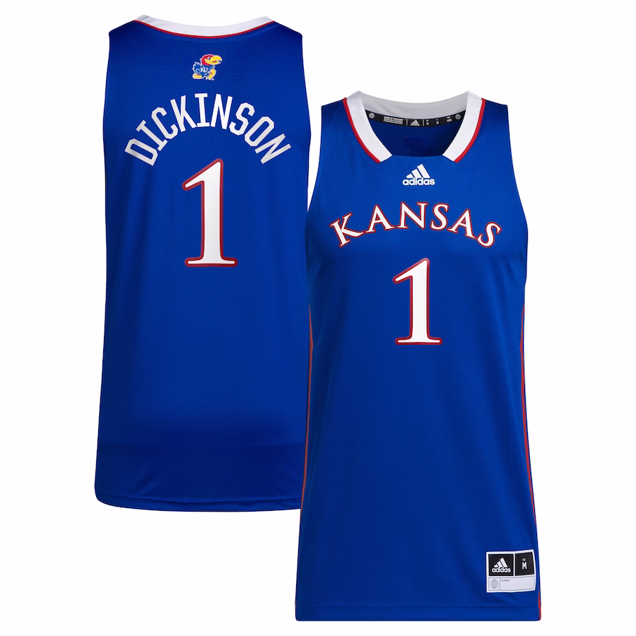 Hunter Dickinson Kansas Jayhawks adidas Unisex NIL Basketball Replica Player Jersey - Royal - Jersey