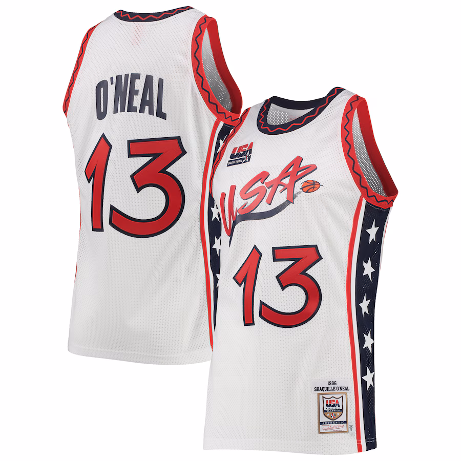 Male USA Basketball Mitchell & Ness White 1996 Hardwood Classics Authentic Jersey - Jersey
