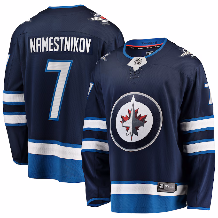 Men's Winnipeg Jets Vladislav Namestnikov Fanatics Navy Home Premier Breakaway Player Jersey - Jersey