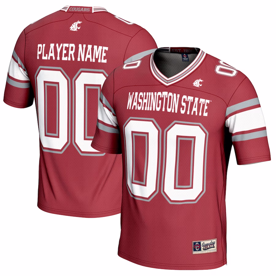 Washington State Cougars GameDay Greats NIL Pick-A-Player Football Jersey - Crimson - Jersey