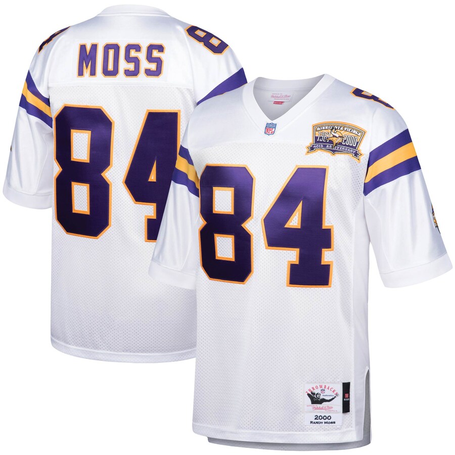 Men's Minnesota Vikings 2000 Randy Moss Mitchell & Ness White Authentic Throwback Retired Player Jersey - Jersey