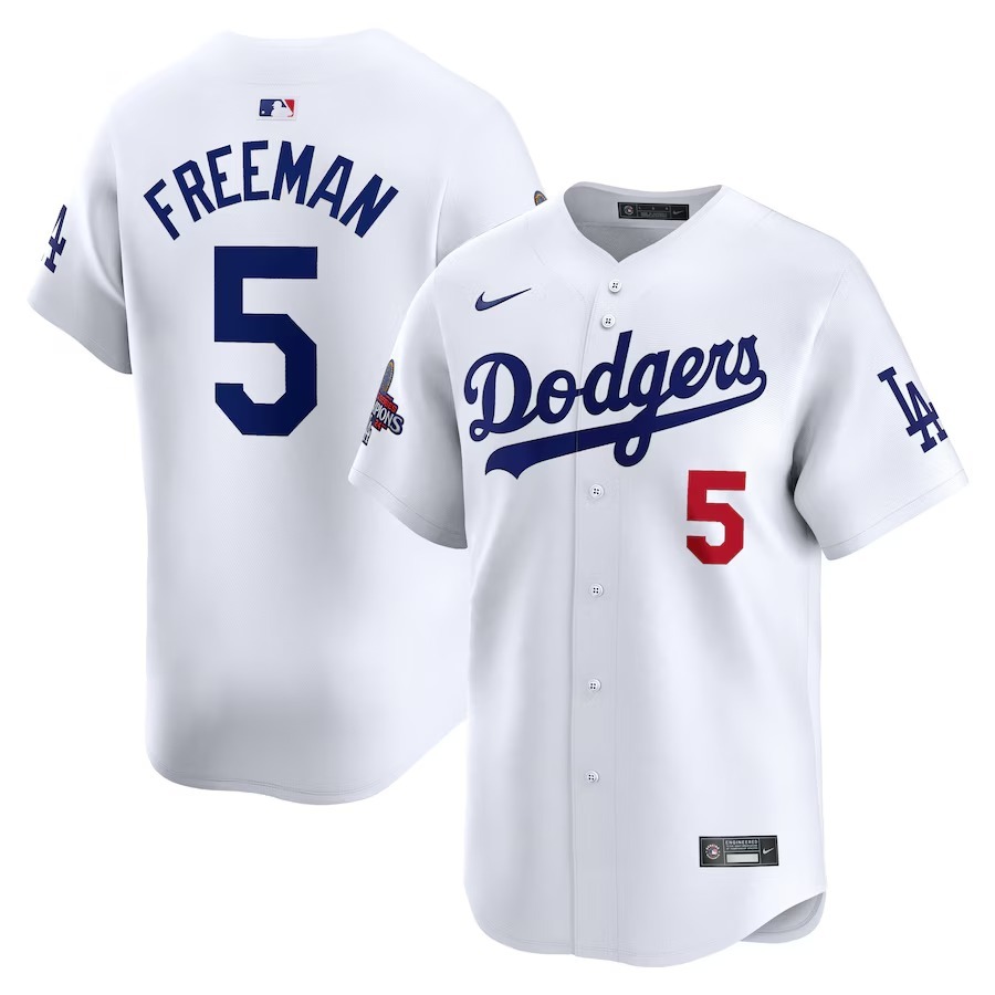Men's Los Angeles Dodgers Freddie Freeman Nike White 2024 World Series Champions Home Limited Player Jersey - Jersey