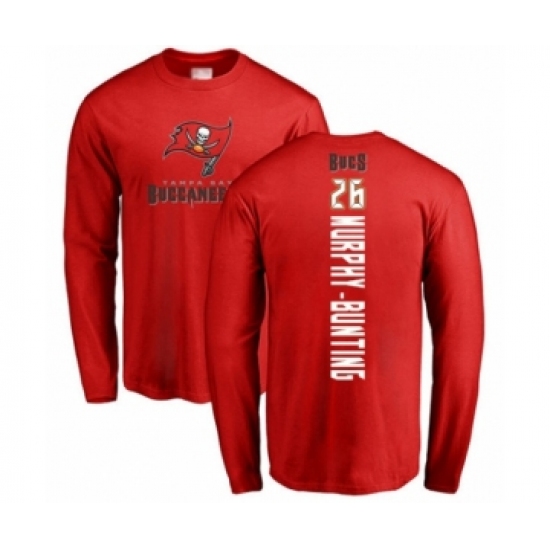 Football Tampa Bay Buccaneers #26 Sean Murphy-Bunting Red Backer Long Sleeve T-Shir - Jersey