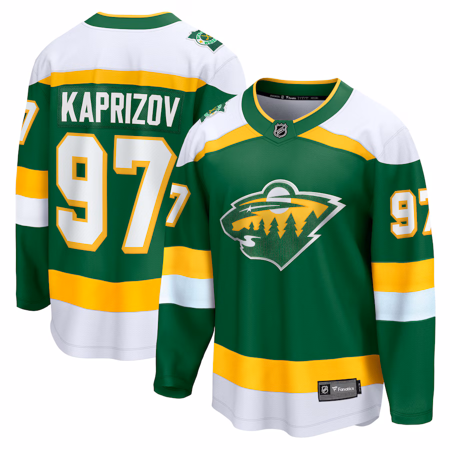Men's Minnesota Wild Kirill Kaprizov Fanatics Green Alternate Premier Breakaway Player Jersey - Jersey