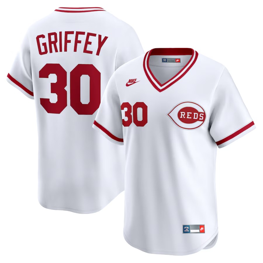 Men's Cincinnati Reds Ken Griffey Nike White Throwback Cooperstown Collection Limited Jersey - Jersey