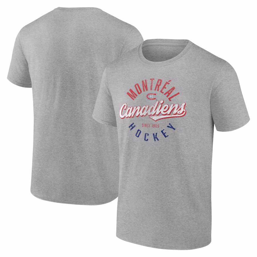 Men's Montreal Canadiens Fanatics Gray Emblem T-Shirt - Jersey