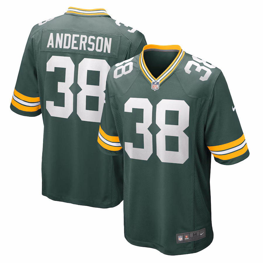 Men's Green Bay Packers Zayne Anderson Nike  Green Team Game Jersey - Jersey
