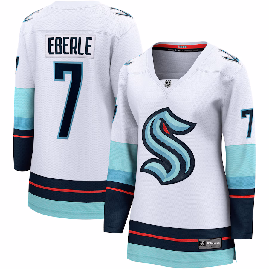 Women's Seattle Kraken Jordan Eberle Fanatics White Away Premier Breakaway Player Jersey - Jersey