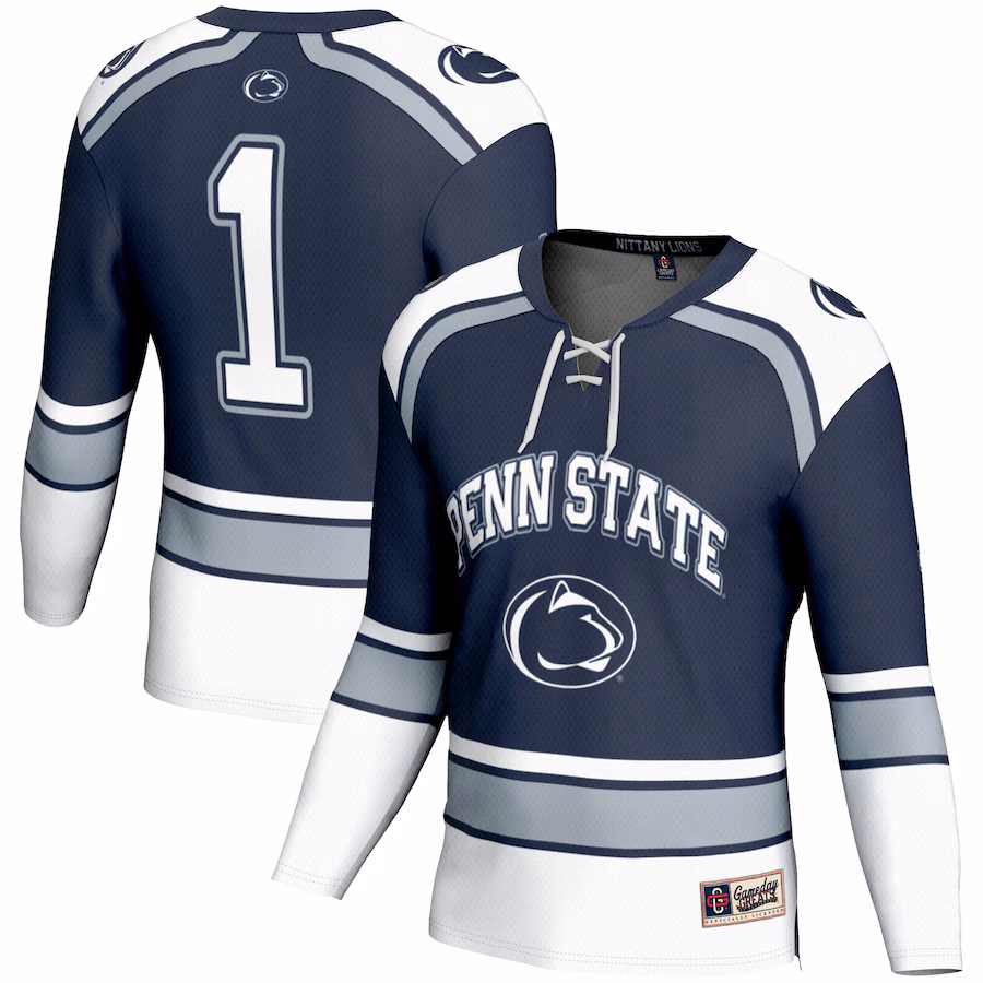 Men's GameDay Greats #1 Navy Penn State Nittany Lions Hockey Jersey - Jersey